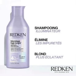 Shampoing Blondage High Bright Redken 1000ml -Produits Capillaires high bright shp 1 11079.1694764551